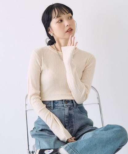 可水洗圓領針織衫