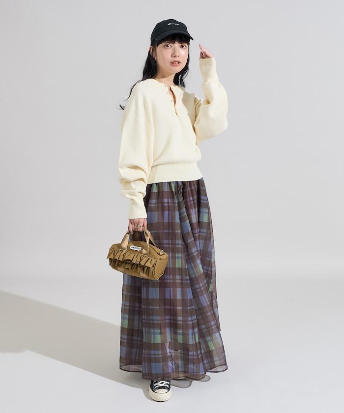 短款按扣亨利領針織衫