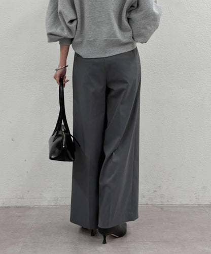 【Loungedress】直筒褶皺長褲
