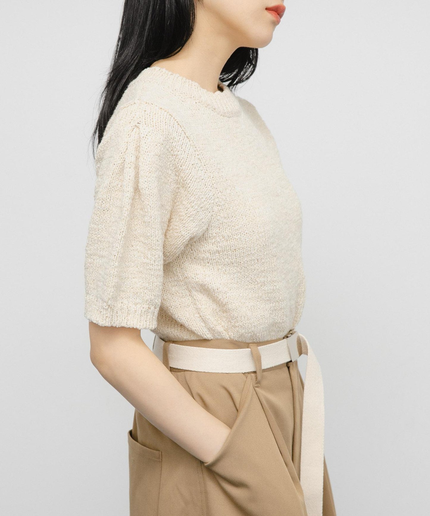 短袖露臍針織衫