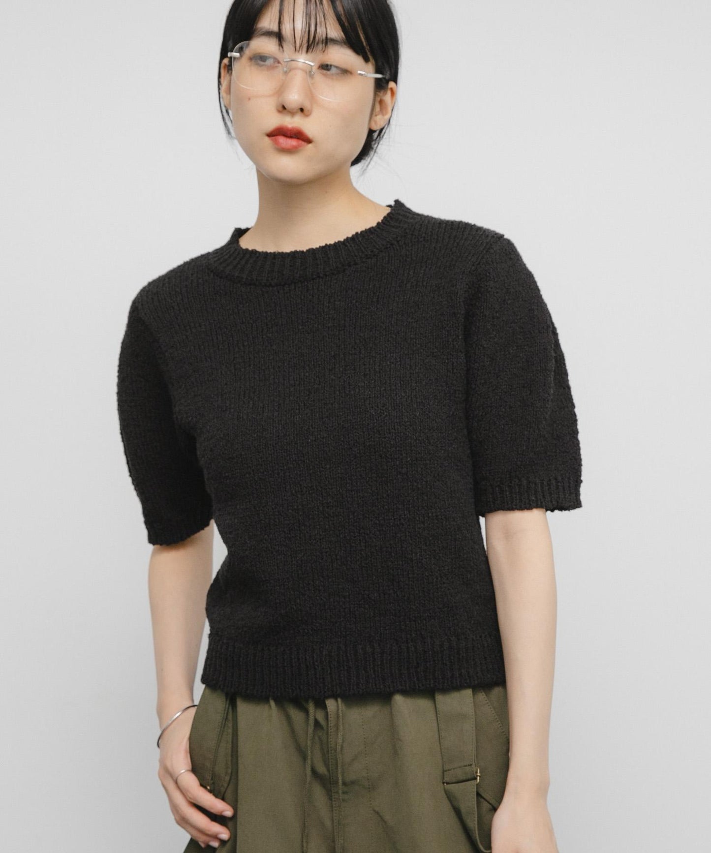 短袖露臍針織衫