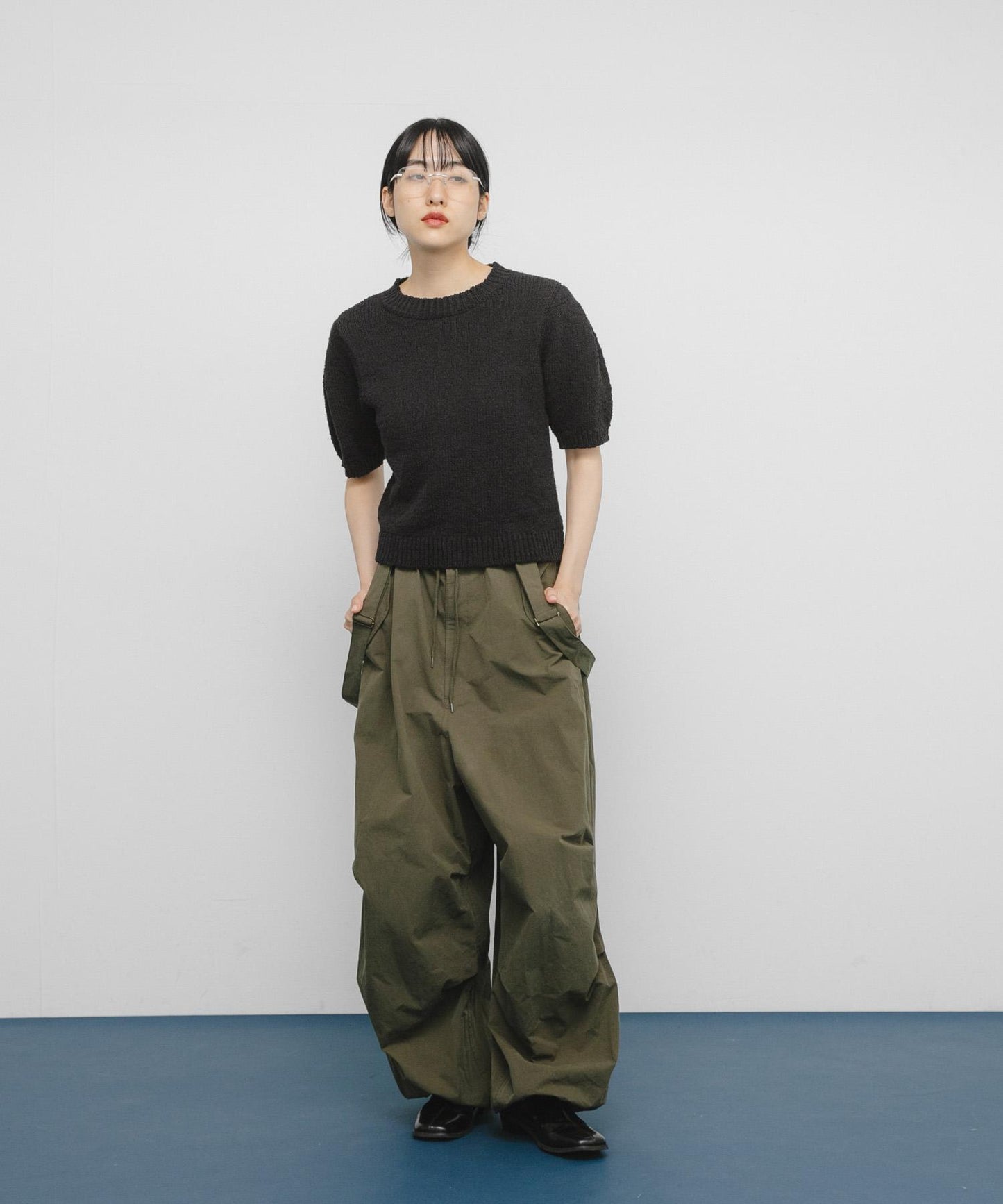 短袖露臍針織衫