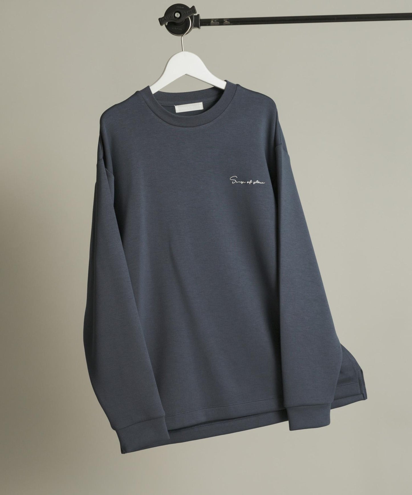 部分色 刺繡加厚長袖T恤