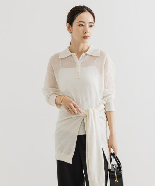 毛絨翻領針織衫