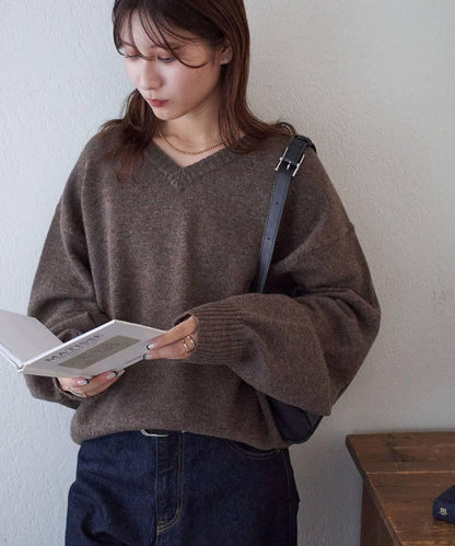 【Discoat】美利奴羊毛V領針織衫