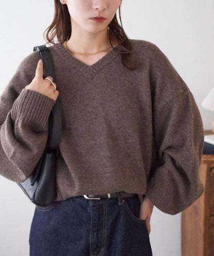 【Discoat】美利奴羊毛V領針織衫