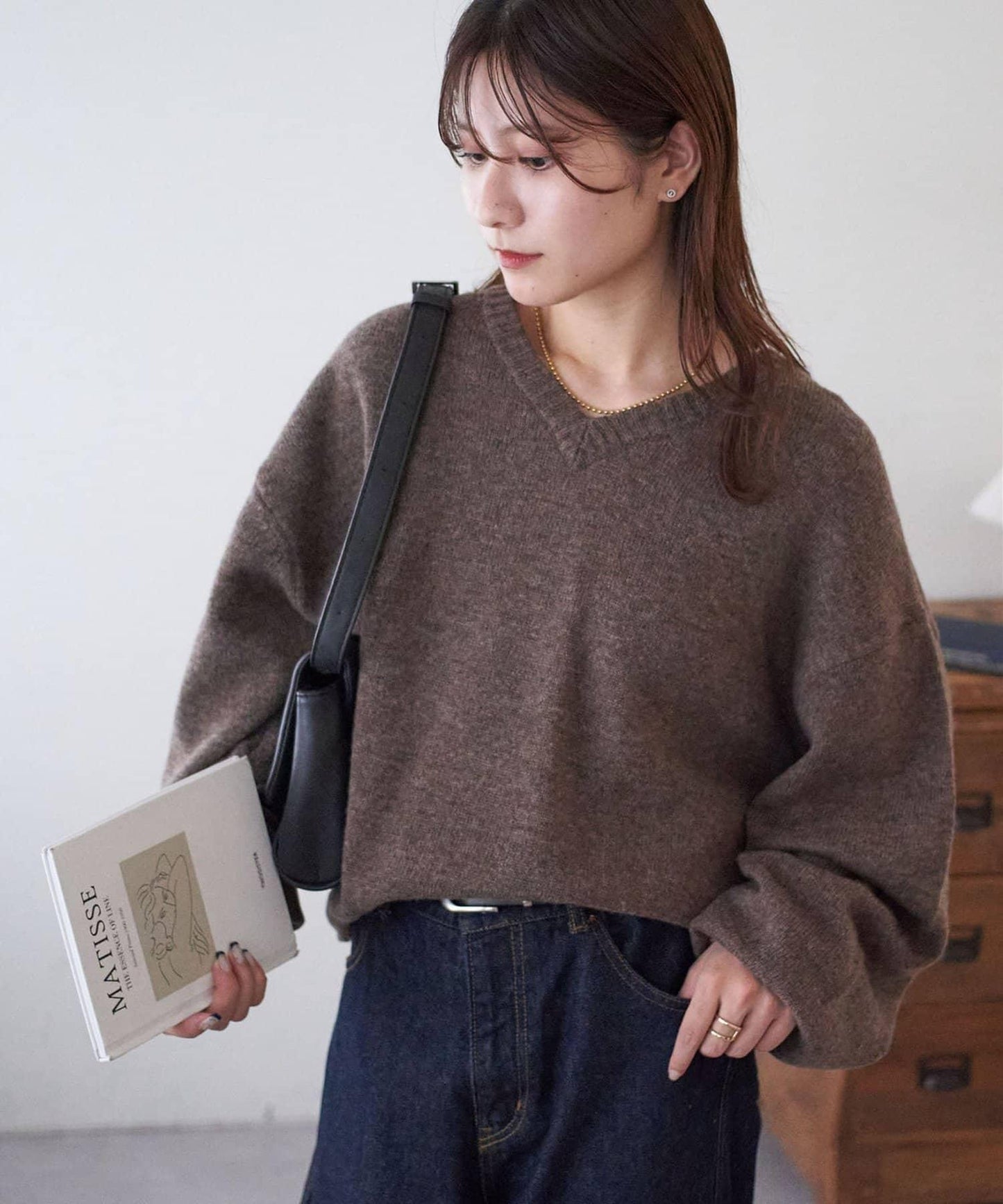 【Discoat】美利奴羊毛V領針織衫