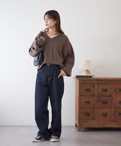 【Discoat】美利奴羊毛V領針織衫