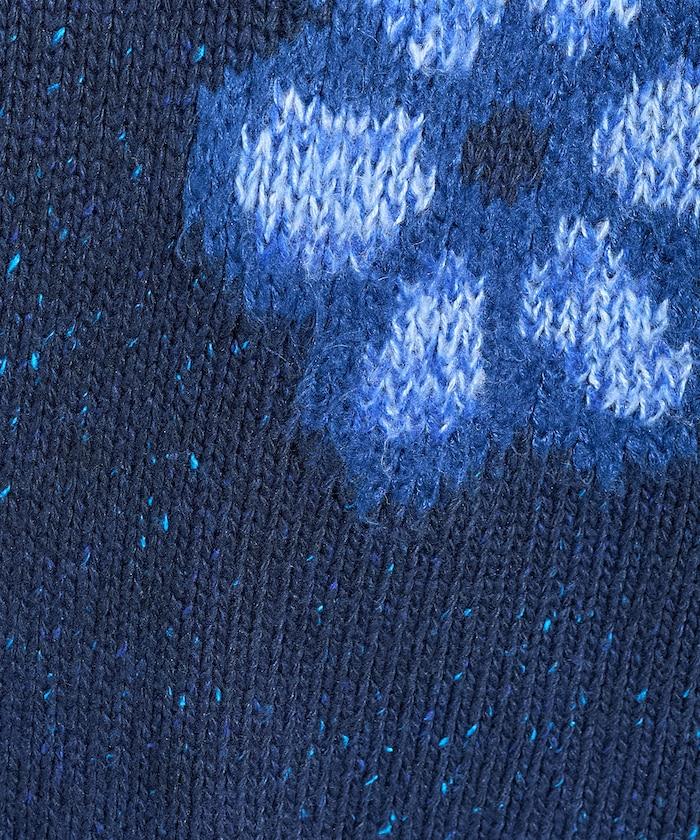 花卉提花針織套頭衫