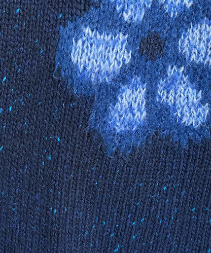 花卉提花針織套頭衫