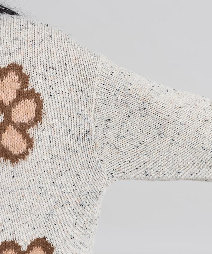 花卉提花針織套頭衫