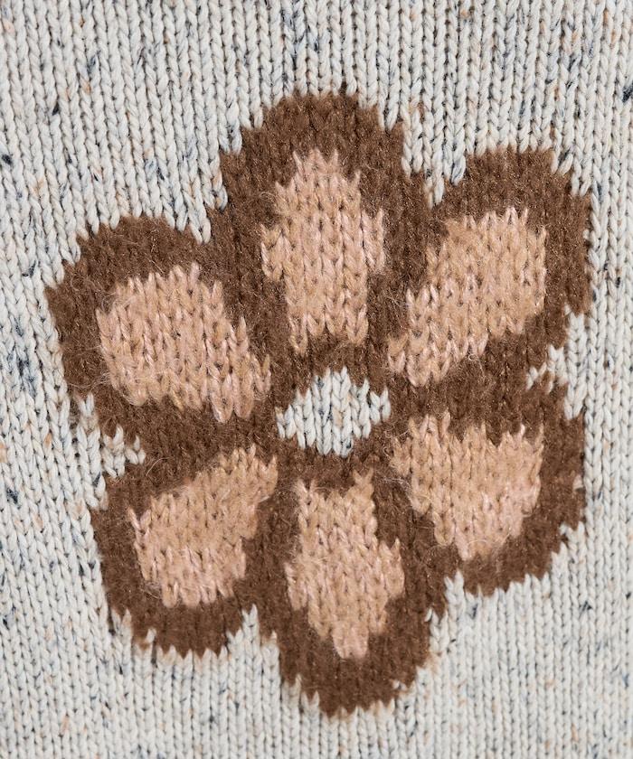 花卉提花針織套頭衫