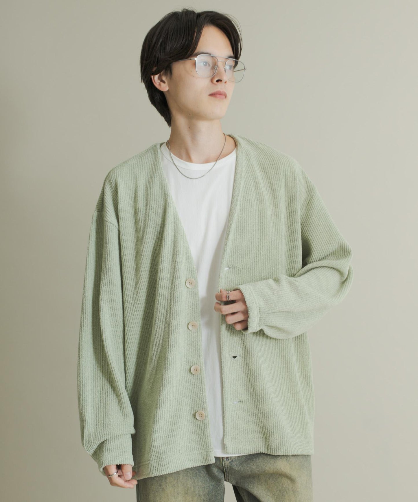 羊毛觸感針織開衫