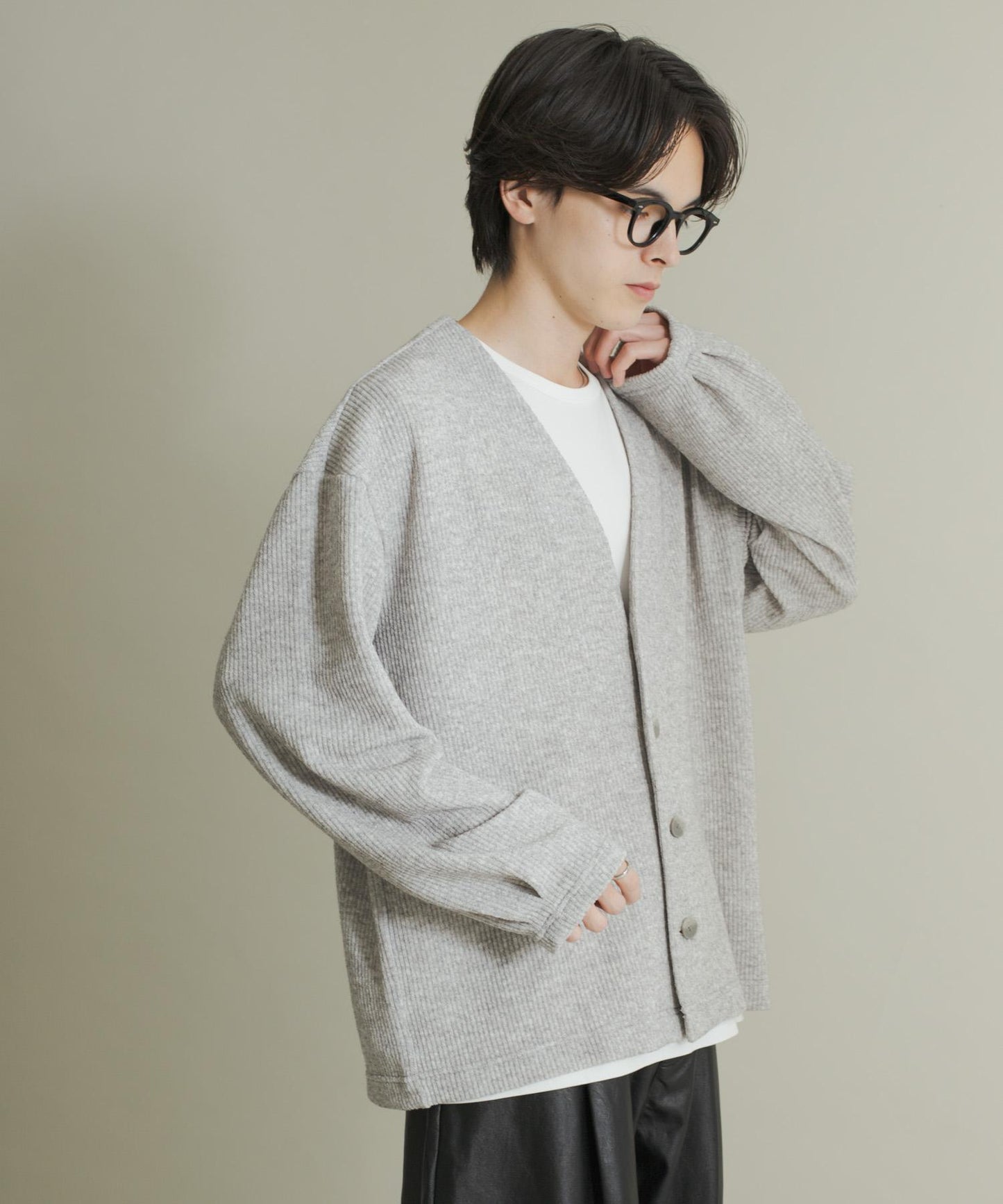 羊毛觸感針織開衫