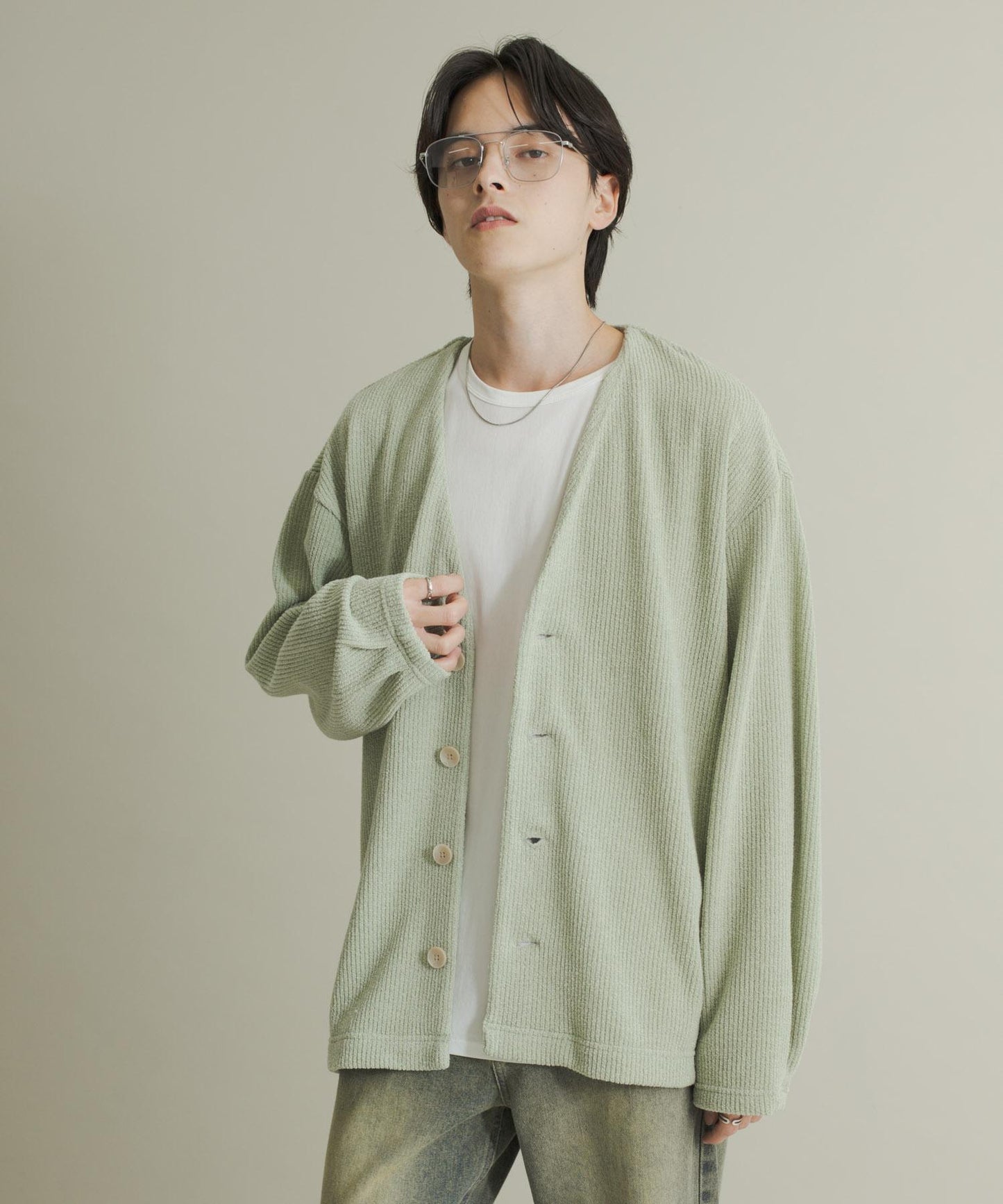 羊毛觸感針織開衫