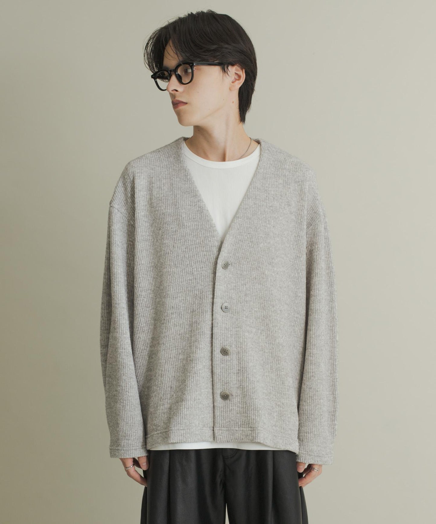 羊毛觸感針織開衫