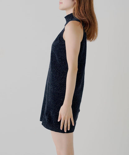 【Chico】天鵝絨無袖連衣裙+開衫套裝