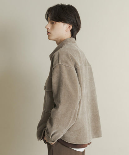 復古斜紋拉鍊夾克