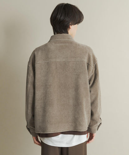 復古斜紋拉鍊夾克