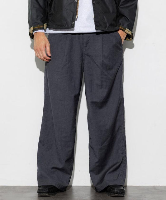 水洗100%羊毛寬鬆版型西裝褲