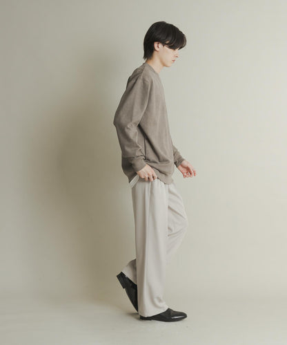 刺繡仿麂皮圓領衛衣