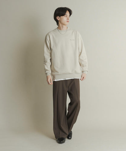 刺繡仿麂皮圓領衛衣