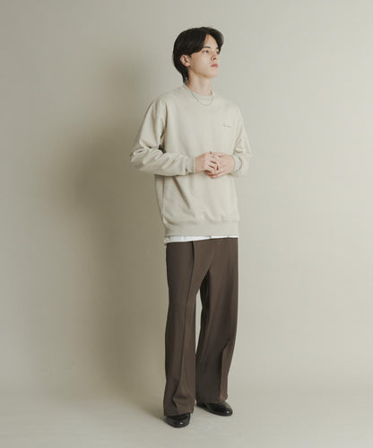 刺繡仿麂皮圓領衛衣