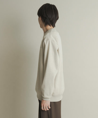 刺繡仿麂皮圓領衛衣