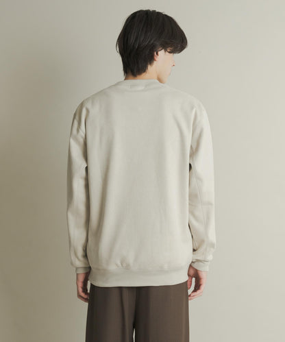 刺繡仿麂皮圓領衛衣