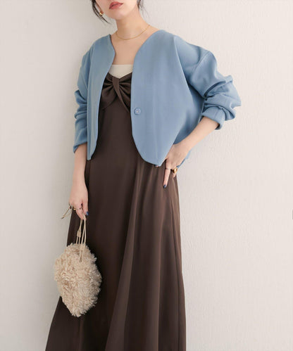 〈osono〉扭結蝴蝶結吊帶連衣裙