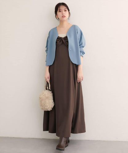 〈osono〉扭結蝴蝶結吊帶連衣裙