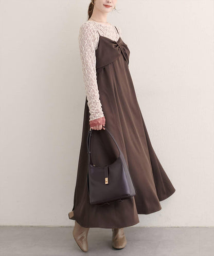 〈osono〉扭結蝴蝶結吊帶連衣裙