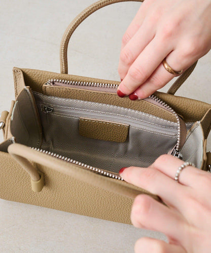 皮革迷你托特包