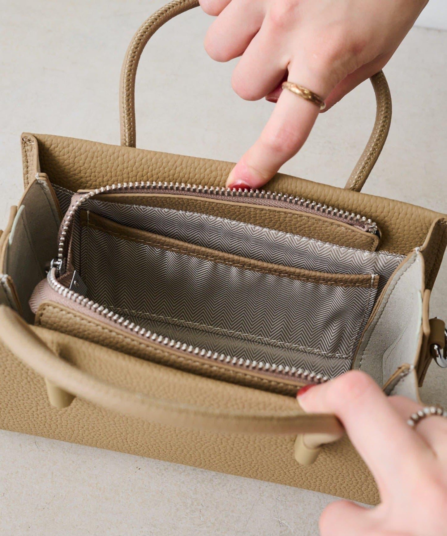 皮革迷你托特包