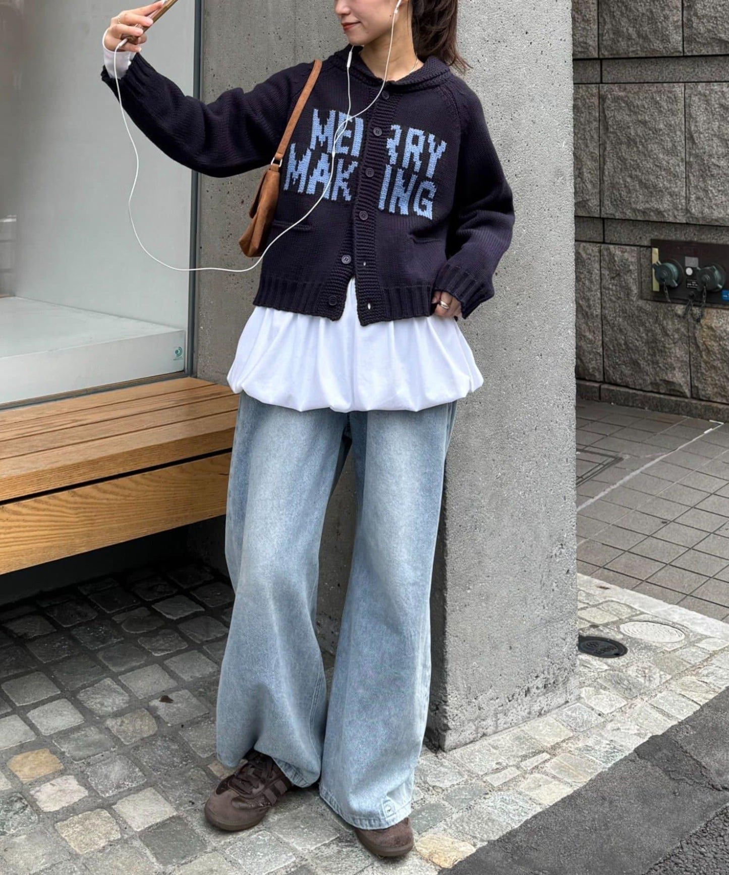 【UNISEX】標誌性圍巾領針織開衫