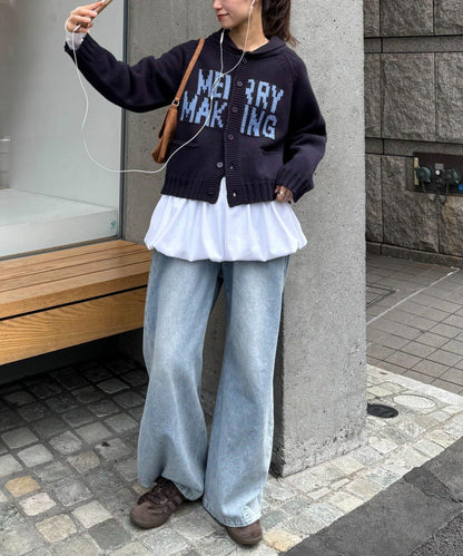 【UNISEX】標誌性圍巾領針織開衫