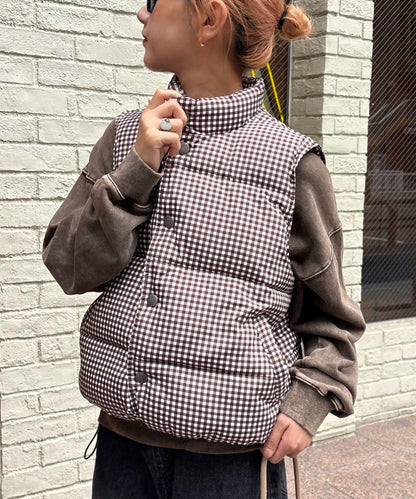 【UNISEX】格子絎縫棉馬甲