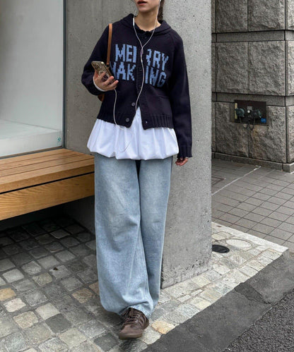 【UNISEX】標誌性圍巾領針織開衫