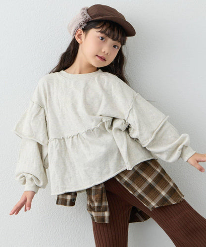 【KIDS】水洗工藝荷葉邊衛衣