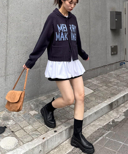 【UNISEX】標誌性圍巾領針織開衫