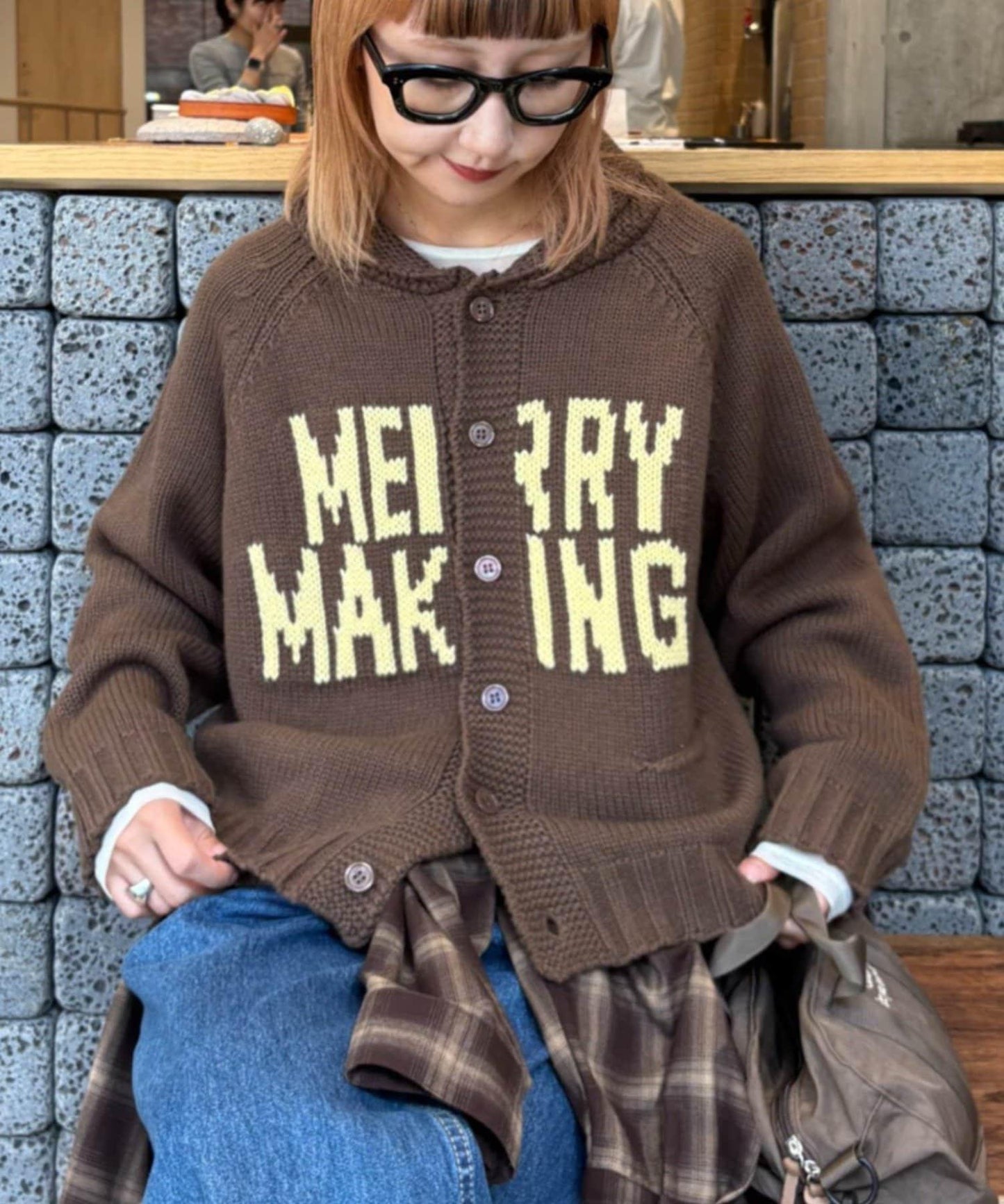 【UNISEX】標誌性圍巾領針織開衫