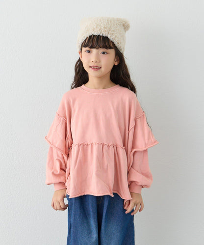 【KIDS】水洗工藝荷葉邊衛衣