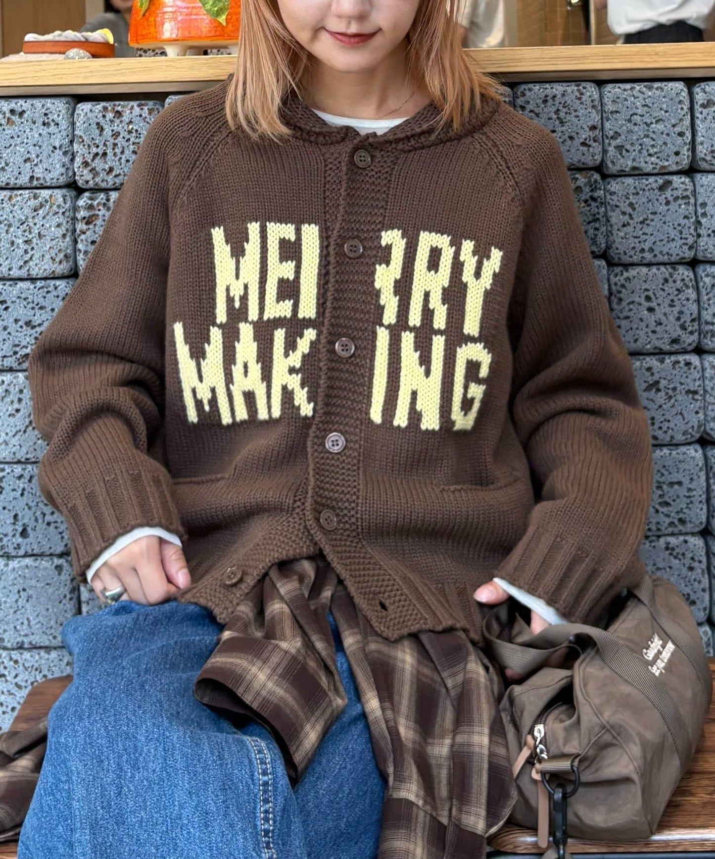 【UNISEX】標誌性圍巾領針織開衫