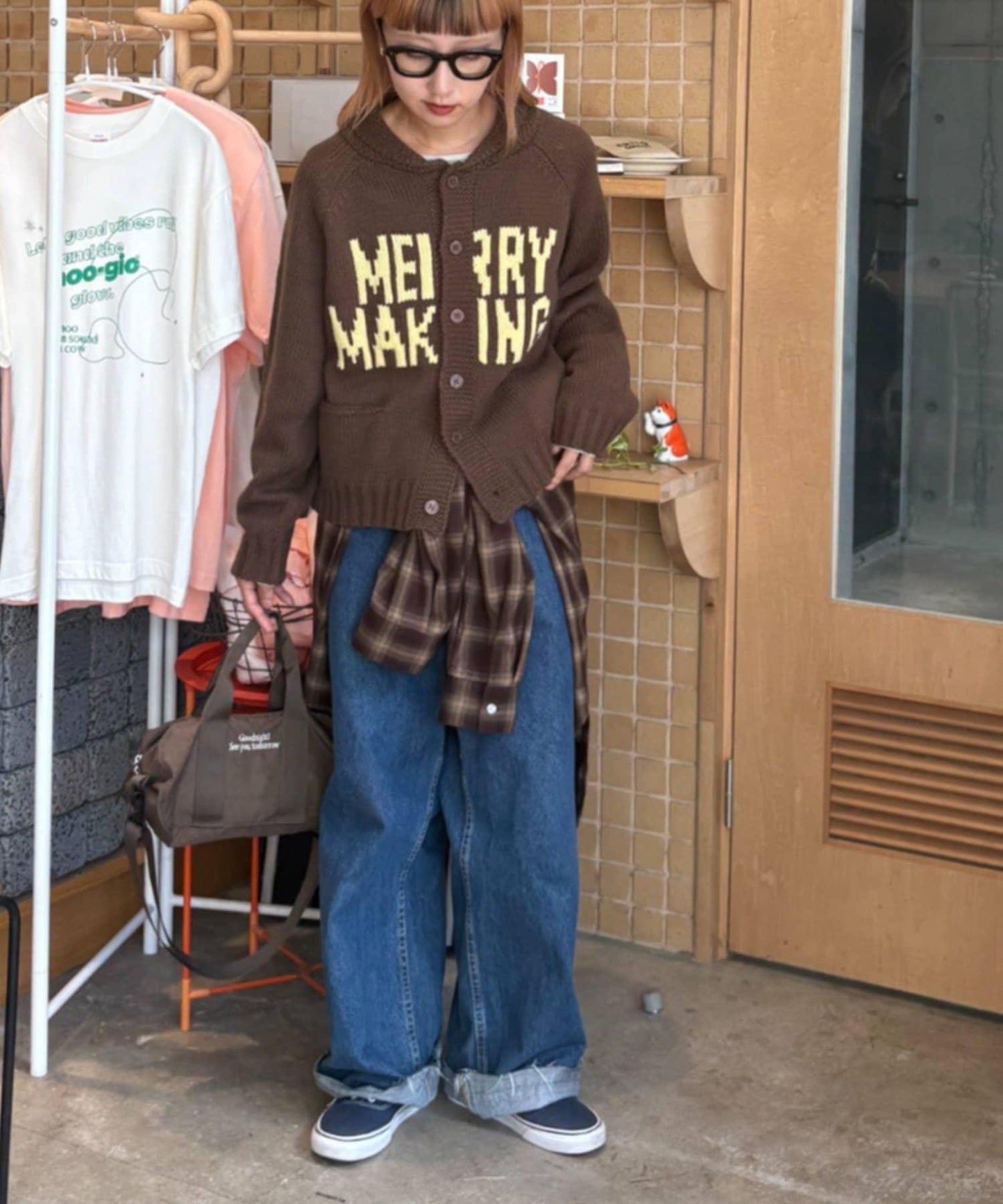 【UNISEX】標誌性圍巾領針織開衫