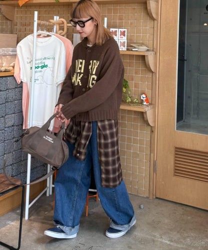 【UNISEX】標誌性圍巾領針織開衫