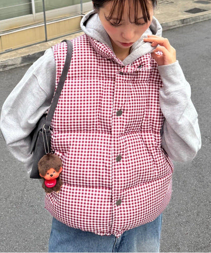【UNISEX】格子絎縫棉馬甲