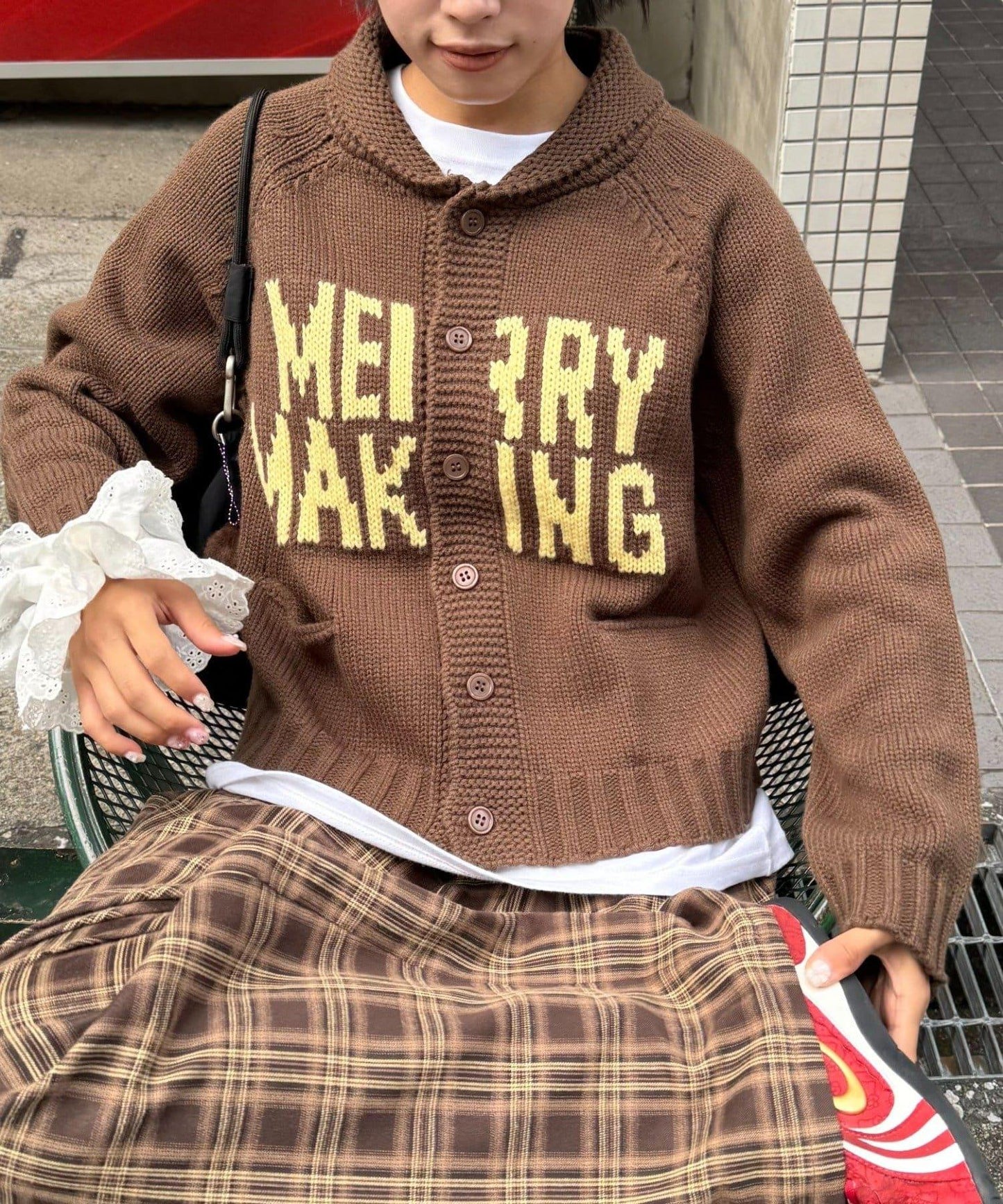 【UNISEX】標誌性圍巾領針織開衫