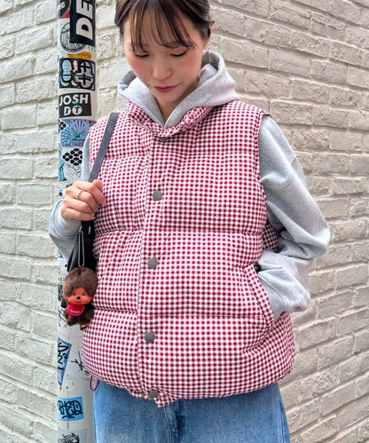 【UNISEX】格子絎縫棉馬甲