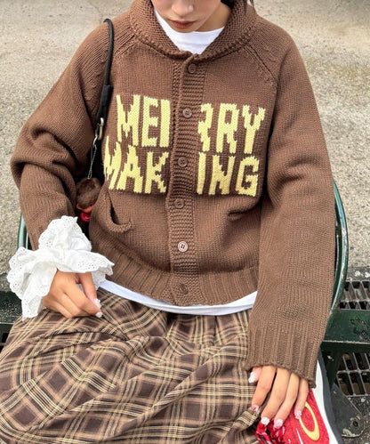 【UNISEX】標誌性圍巾領針織開衫