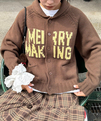 【UNISEX】標誌性圍巾領針織開衫